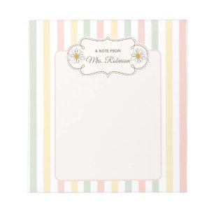 Personalised Pastel Floral Custom Name Writing Notepad