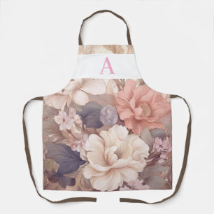Personalised Pastel Floral Design with Monogram Apron