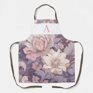 Personalised Pastel Floral Design with Monogram Apron