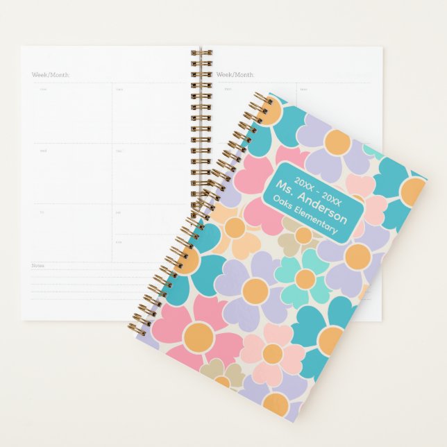 Personalised Pastel Flowers School Planner (Display)