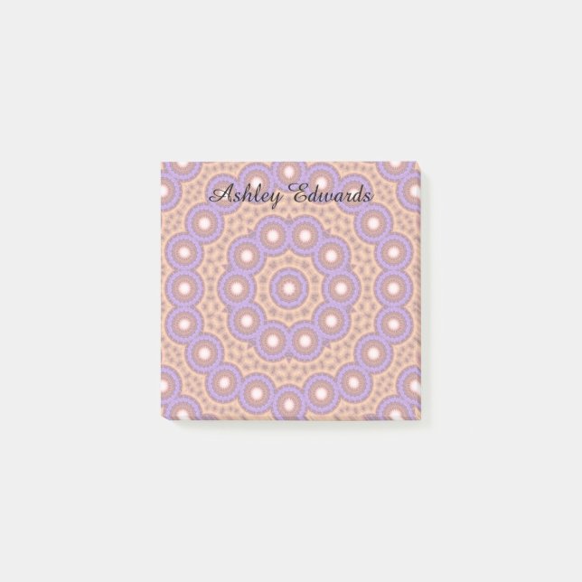 Personalised Pastel Geo Patterned  Post-it Notes (Front)