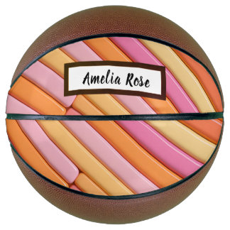 Personalised Pastel Geometric Abstract Basketball