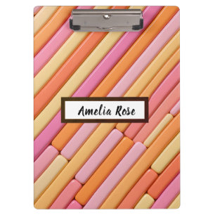 Personalised Pastel Geometric Abstract Clipboard