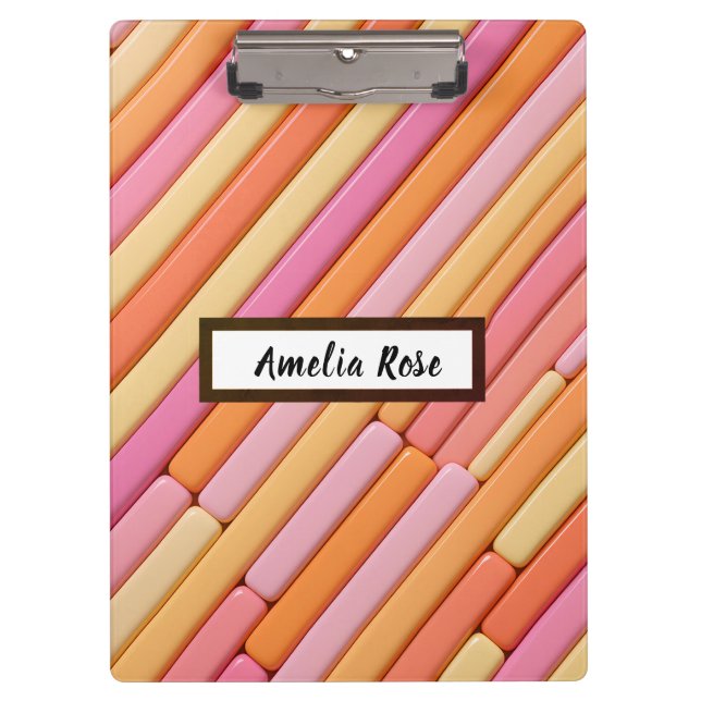 Personalised Pastel Geometric Abstract Clipboard (Front)