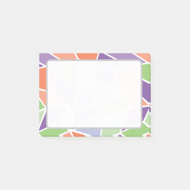Personalised Pastel Geometric Mosaic Post-it Notes (Front)