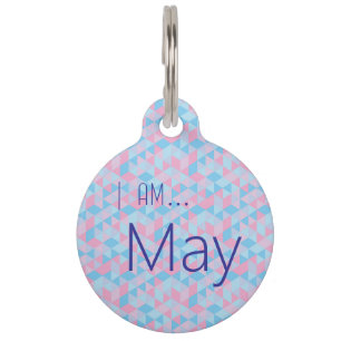 Personalised Pastel Geometric Pattern pet ID tag
