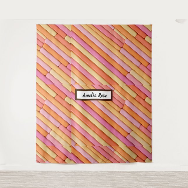 Personalised Pastel Geometric Tapestry – Modern  (Front)