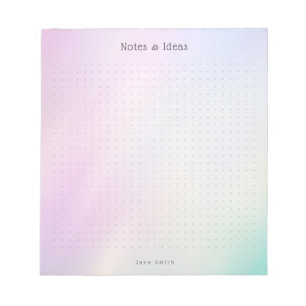 Personalised Pastel Gradient aesthetic dot Grid Notepad