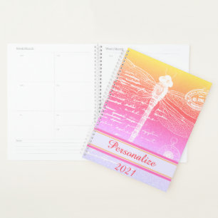 Personalised Pastel gradient dragonfly Planner