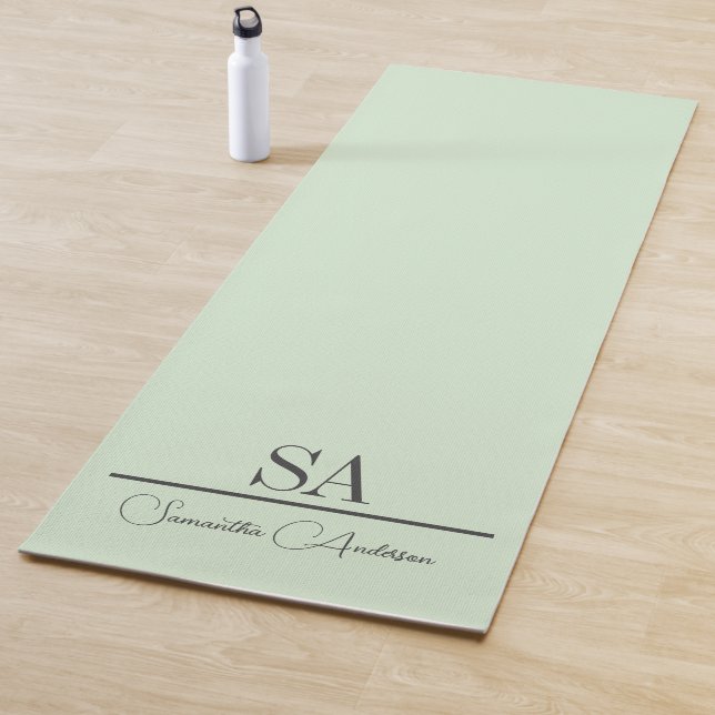 Personalised Pastel Green Mint Yoga Mat (In Situ)