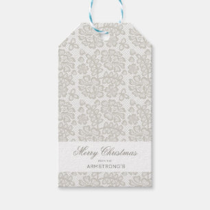 Personalised Pastel Grey Christmas Gift Tag