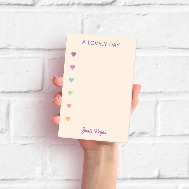 Personalised Pastel Heart Notepad (Creator Uploaded)