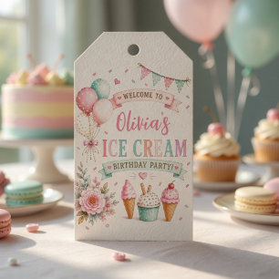 Personalised Pastel Ice Cream Birthday Gift Tags