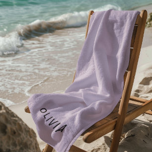 Personalised Pastel Lavender Custom Beach Towel