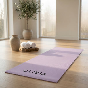 Personalised Pastel Lavender Custom Name Yoga Mat