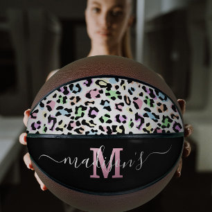 Personalised Pastel Leopard Print Basketball Gift