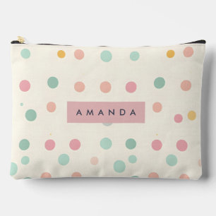 Personalised Pastel Macaron Polka Dot Accessory Pouch