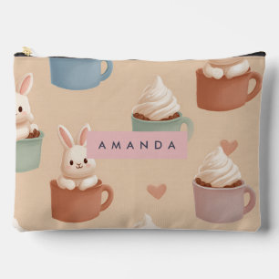 Personalised Pastel Macarons & Almond Pattern Accessory Pouch