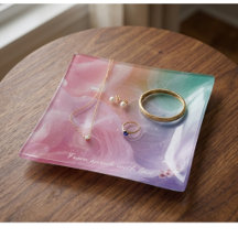 Personalised Pastel Marble Jewellery Trinket Tray