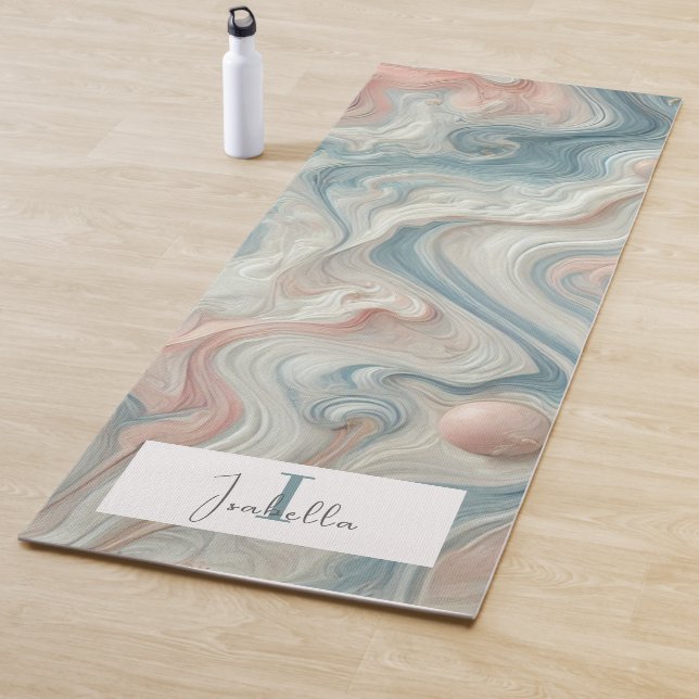 Personalised Pastel Marble Yoga Mat (In Situ)