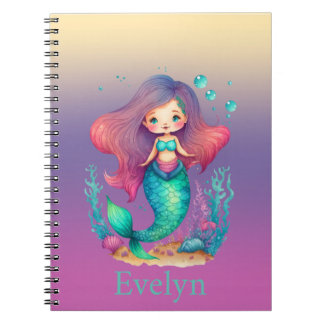 Personalised Pastel mermaid notebook