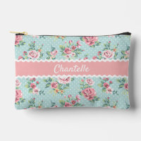 Personalised Pastel Mint Green Pink Roses Art