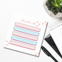 personalised pastel pink and blue post it notes