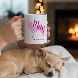 Personalised Pastel Pink Chihuahua Mum Coffee Mug