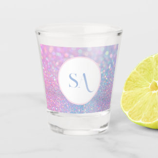 Personalised Pastel Pink Glitter Shot Glass