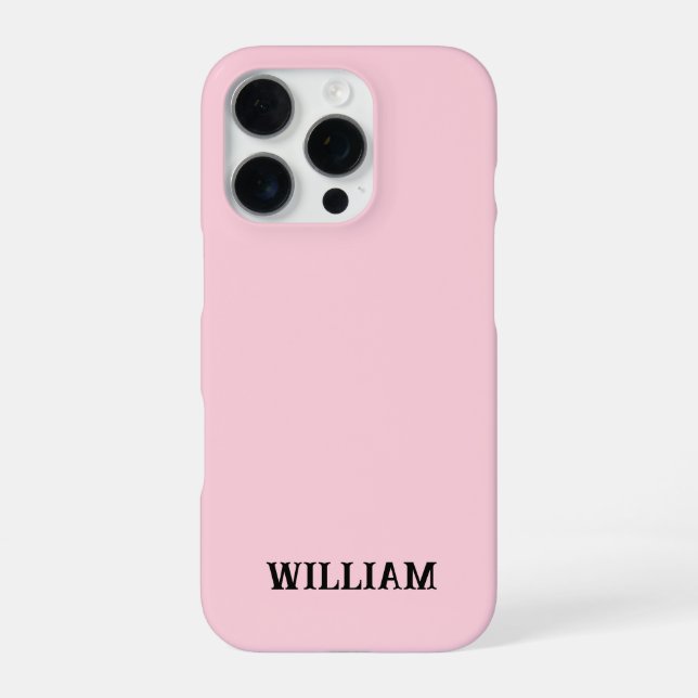 Personalised Pastel Pink iPhone Case with Custom (Back)