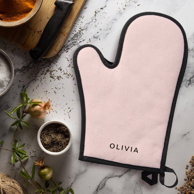 Personalised Pastel Pink  Oven Mitt & Pot Holder Set (Creator Uploaded)
