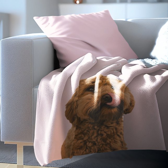 Personalised Pastel Pink Phone Case with Dog Photo Fleece Blanket (Creator Uploaded)