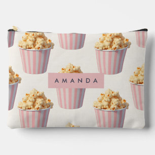 Personalised Pastel Pink Popcorn Bucket Accessory Pouch