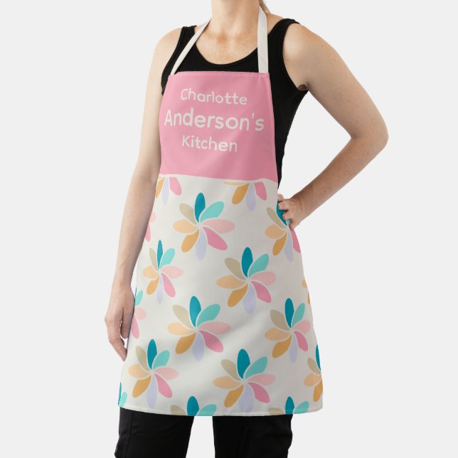 Personalised Pastel Pinwheel Pattern Apron (Insitu)