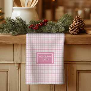 Personalised Pastel Plaid Towel Elegant Gift Idea