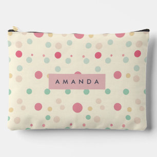 Personalised Pastel Polka Dot Style Accessory Pouch