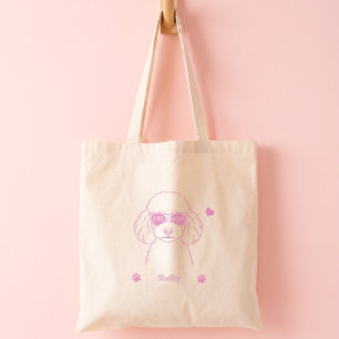 Personalised Pastel Poodle Tote Bag for Dog Mum