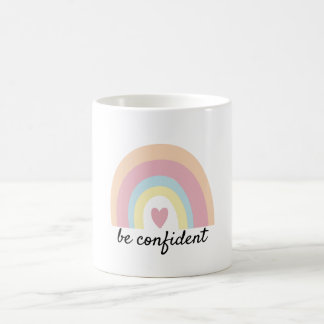 Personalised pastel rainbow confident quote coffee mug