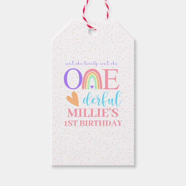 Personalised Pastel Rainbow Gift Tags (Front)