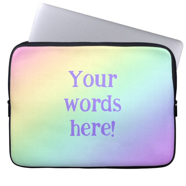 Personalised Pastel Rainbow Gradient Laptop Sleeve (Front)