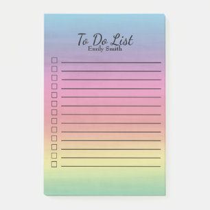 Personalised Pastel Rainbow Lined To Do List Post-it Notes