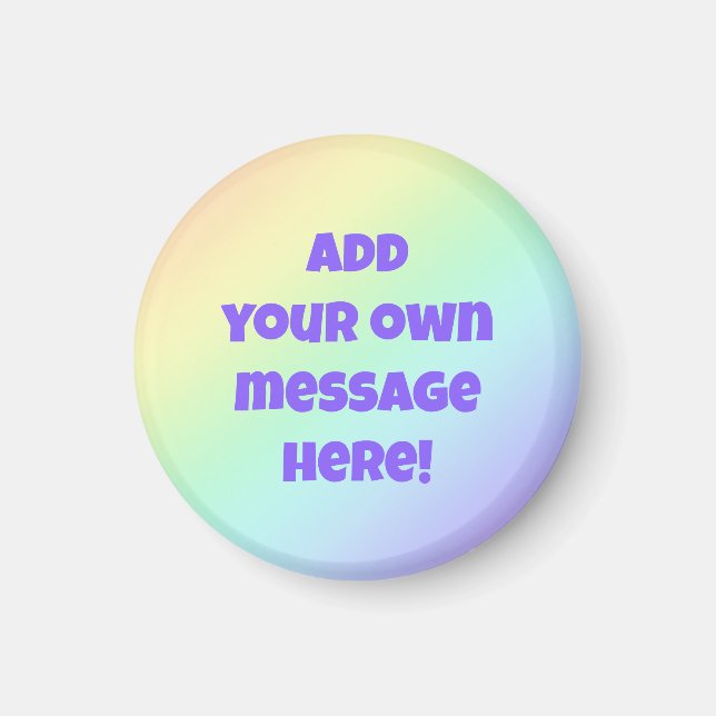 Personalised Pastel Rainbow Magnet (Front)