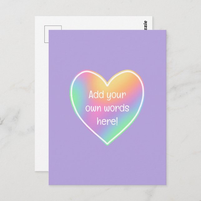 Personalised Pastel Rainbow Postcards (Front/Back)