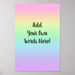 Personalised Pastel Rainbow Poster