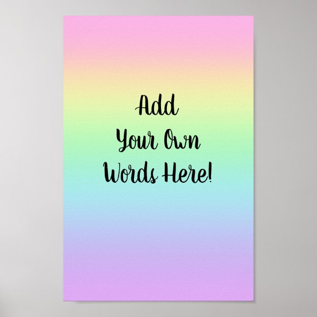 Personalised Pastel Rainbow Poster (Front)