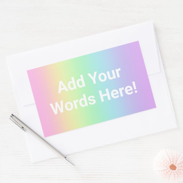 Personalised Pastel Rainbow Sticker (Envelope)