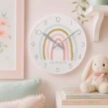 Personalised Pastel Rainbow with Faux Gold Glitter