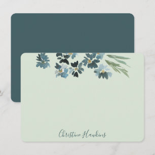 Personalised Pastel Sage Green Blue Watercolor Card