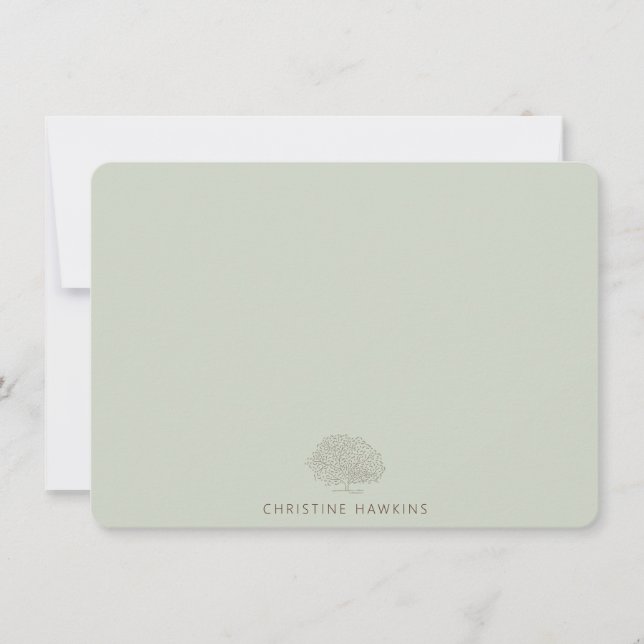 Personalised Pastel Sage Green Tree Arborist Card (Front)