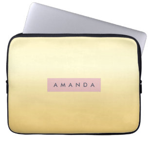 Personalised Pastel Soft Yellow Ombre  Laptop Sleeve